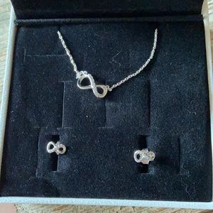 Pandora infinity set earrings and necklace